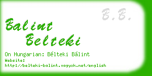 balint belteki business card