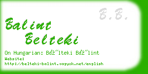 balint belteki business card